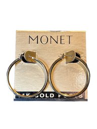 Monet 1.125in Hoop Earrings With 14K Gold Posts