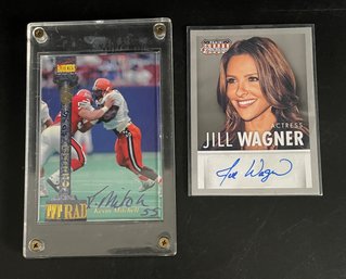 Autograph Rookie Card, Kevin Mitchell,  Numbered 5100/7750. Actress, Jill Wagner Card, Autographed