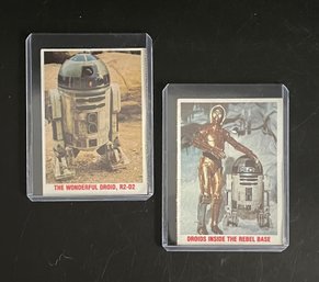 Trading Cards: Star Wars, Empire, Strikes Back, 1977, 1980, R2-D2, Droids Inside The Rebel Base