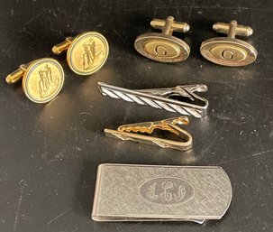 Cufflinks, Initial 'G,' Tie Clips, Money Clip With Initials, Class Of 1976