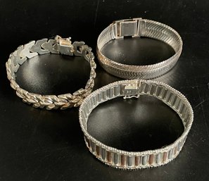 Sterling Bracelets, Made In Italy. See Photos For Markings.