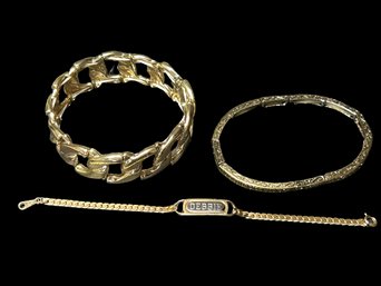 Gold Colored Elastic Bracelets & AVON 6 Debbie Bracelet