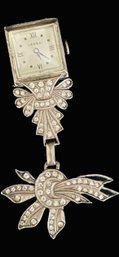 Leora Sterling Silver And Marcasite Watch Brooch