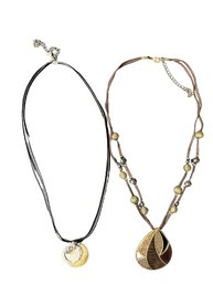 23 Cord Necklace & 24 Faux-leather Necklace With Beaded Accents