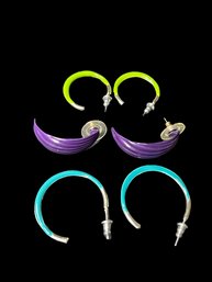 Festive Purple, Lime, & Teal Earrings