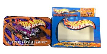 Two Decks Of Hot Wheels Playing Cards In A Collectible Tin - 6x4x1