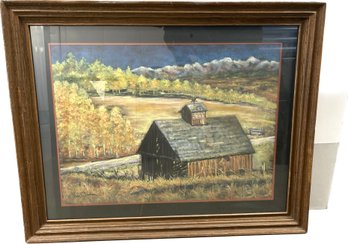Fall On The Farm Original Oil Pastel By Van Orman- 38.5x30.5