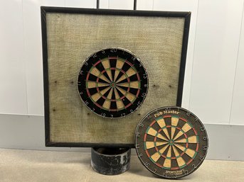 Outdoor Dart Board With Adjustable Height And Replacement Board- Frame Is 35.5x11x72, Boards Are 18in