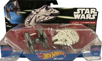 Star Wars Hot Wheels First Order Tie Fighter Vs. Millennium Falcon- New In Packaging