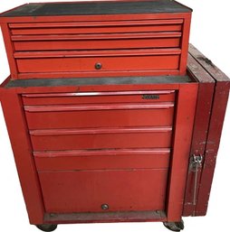 Sierra 2 Pc Rolling Tool Cabinet Includes Welding Tools, Hole Saw Blades, Clamps & Much More