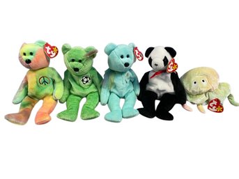 Beanie Babies- PE Pellets- Peace, Ariel And Fortune Bear