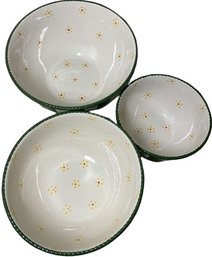 3 Decorative Kitchen Bowls From Temp-Tations (1,2, And 3 QT)