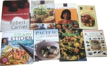 8 Cookbooks-Flavors Of India, Island Harvest, Fish & Shellfish