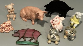 Pigs Collection - Stain Glass, Pottery, Porcelain & More