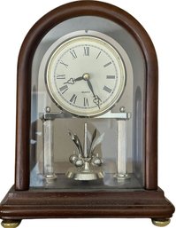 Oak Solid Wood Table Mantle Clock 9in Tall