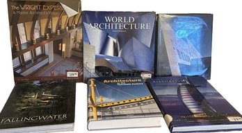 6 Pcs Books Of Architecture, The Wright Experience, World Architecture, Falling Water & More