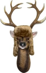 Reindeer With Plaid Hat Decoration By RAZ Imports (antlers Detach)- 9Lx5.5Wx17H