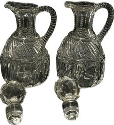 Two Glass Cruets 6.5' Height