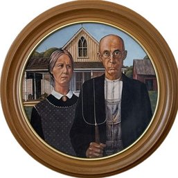 American Gothic Framed Plate 13.5