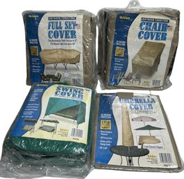 Patio Furniture Covers-Includes Covers For Two Chairs, Umbrella, Swing And Full Set Cover From Allen Outdoor