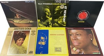 Vinyl Records (6) Including Aretha Franklin, Ell Fitzgerald & Billie Holiday, Ester Phillips And More!