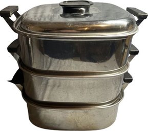 Stainless Steel Steamer Square And Stockpot With Steamer Insert