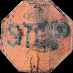 Weathered Large Stop Sign - 36in