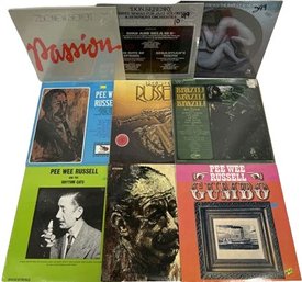 (9) Unopened Vinyl Records, Includes Don Sebesky, Pee Wee Russell, Zbignew Seifert And Many More