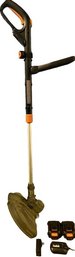 Worx Battery Operated Adjustable Lawn Trimmer With Battery And Charger-Tested And Working