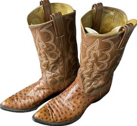 Tony Lama Ostrich Cowboy Boots Mens 11