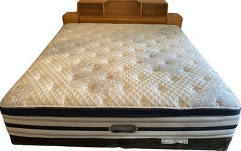 King Beautyrest Bed, 2Box Springs, Metal Frame And Headboard (Lights Not Included) Like New/Stain Free