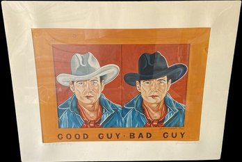 Signed Limited Print Good Guy Bad Guy By Spencer Kimball 1998 (24.5x19.5)