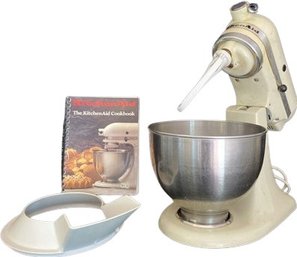 Kitchen Aid With Accessories Shows Stains. In Working Condition. Kitchen Aid Cookbooked