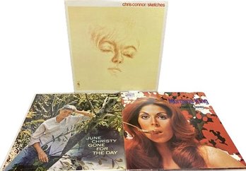 Three Vinyl Records Including Morgana King, June Christy And Chris Connor