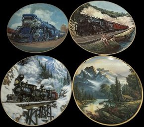 Train Plates Including Pair By Ted Xaras And Solo By J B Deneen- 8-9.5in