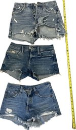 3 PCS Branded Denim Shorts, LEVI's Premium, FRAME, AGOLDE - XS-S