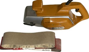 Black & Decker Deluxe Belt Sander No. 7451 With Sanding Belts- Working