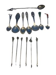 Collection Of Collectors Spoons From The United Stares And Europe (Silver Plate And Sterling) And Ocean Themed