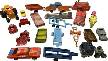 Vintage Toy Trailers, Cars, And Tractor From Tonka, ERTL, TootsieToy And More