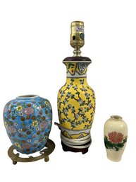 Eastern Asian Lamp (4x4x12.5) And Vases