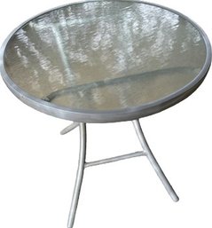 Round Glass Top Patio Table - 27Wx27H