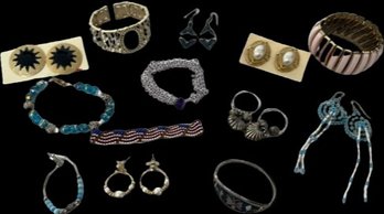 Miscellaneous Jewelry Collection Of Pierced Earrings & Bracelets