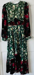 Rixo, Velvet Sleeves, Belt And Hemline - Size Is XS With Tags, Ladies Designer Dress. Zipper.