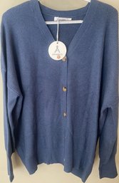 New With Tags.  Womens Antibess Sweater Blue Size Large