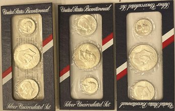 Three 1776-1976 United States Bicentennial Silver Proof Sets