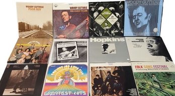 Vinyl Records John Lee Hooker, Woody Guthrie, The Greenwood County Singers.