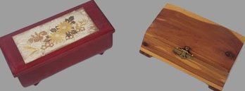 Music Box And Hand Made Wooden Box - 7' Length