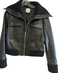 G. Brand Black Leather Jacket - Size Small