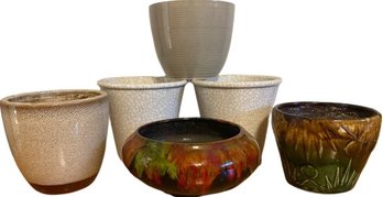 Collection Of Flower Pots From Chinese Porcelain Products, MSE And More (Tallest 6in/Widest 8.5in)