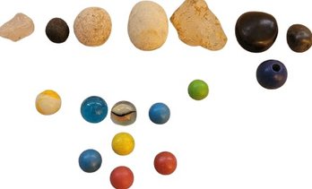 Collection Of Marbles And Stones.